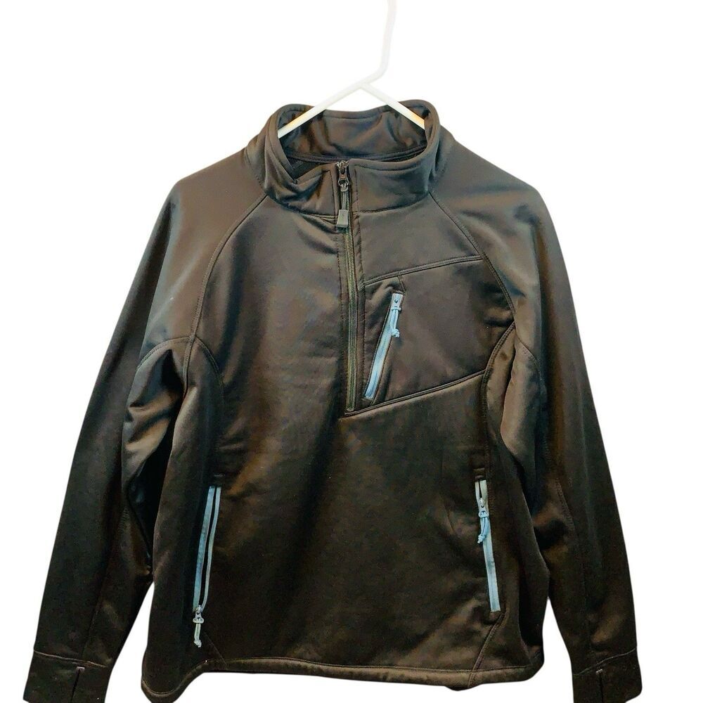 CE Schmidt Workwear for Her XL Quarter Zip PopOver Zippered Pockets Black